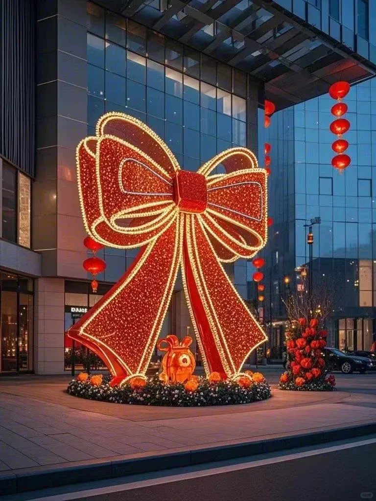 Christmas Building Bow Holiday Decoration