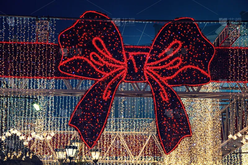 Christmas Building Bow Holiday Decoration