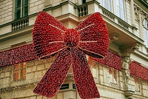 Christmas Building Bow Holiday Decoration