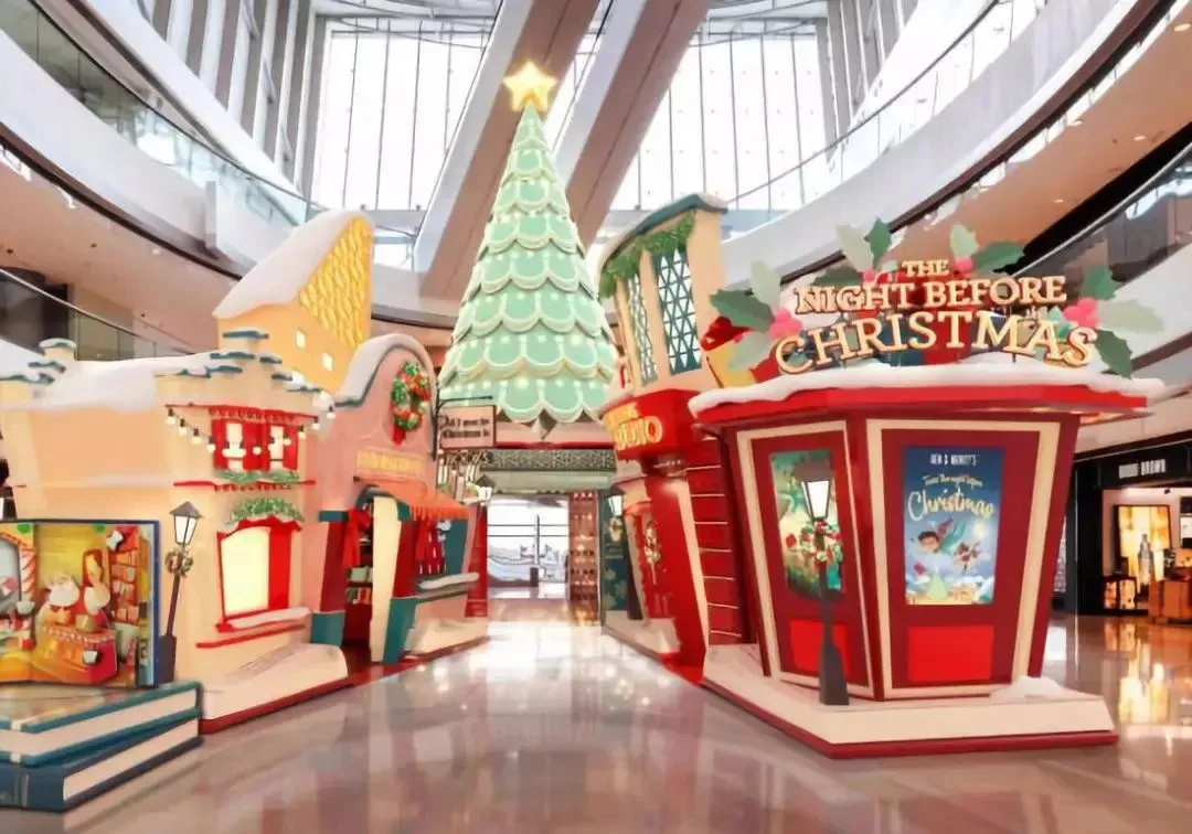 Premium Brand Activation Holiday Kiosk – Modular Heavy-Duty Roman Pillar Festive Courtyard for High-End Commercial Property