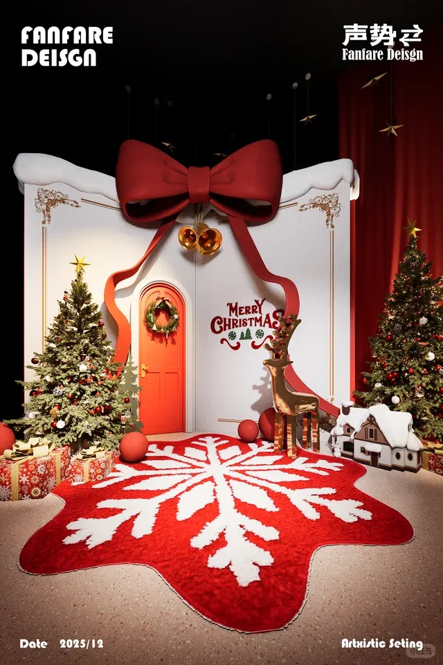 Santa’s Secret Corner" Cozy Nordic Alpine Christmas Corner Installation – Modular Warm-Lit Wint
