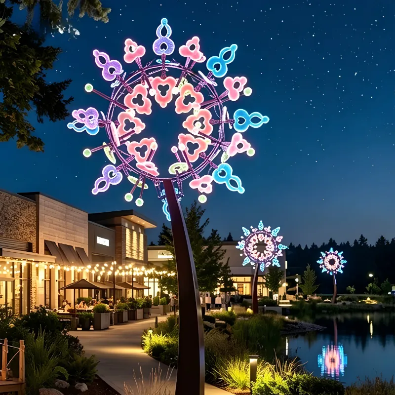 LED color-changing outdoor squares Mechanical or electric pneumatic devices