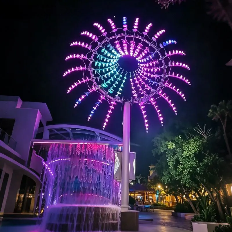 LED color-changing outdoor squares Mechanical or electric pneumatic devices