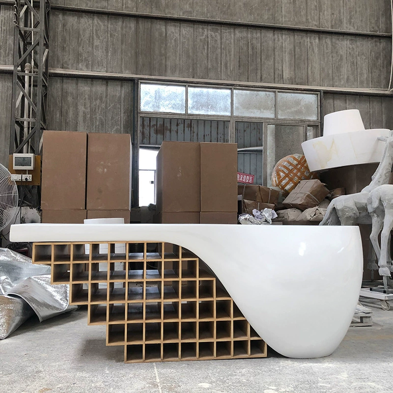 Irregular shape company reception desk