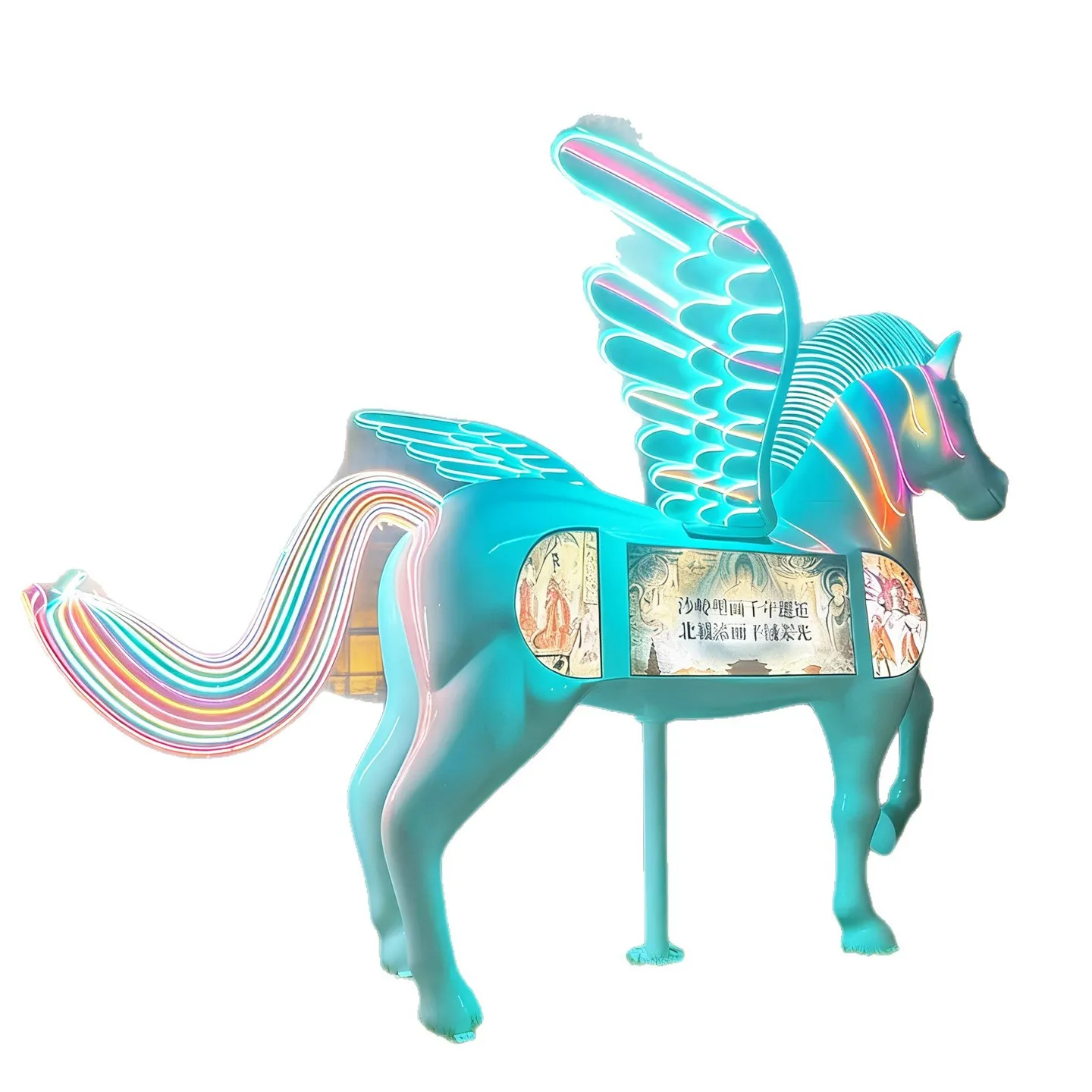 Visitors Interactive dynamic Pegasus or unicorn for shopping center display commercial decoration