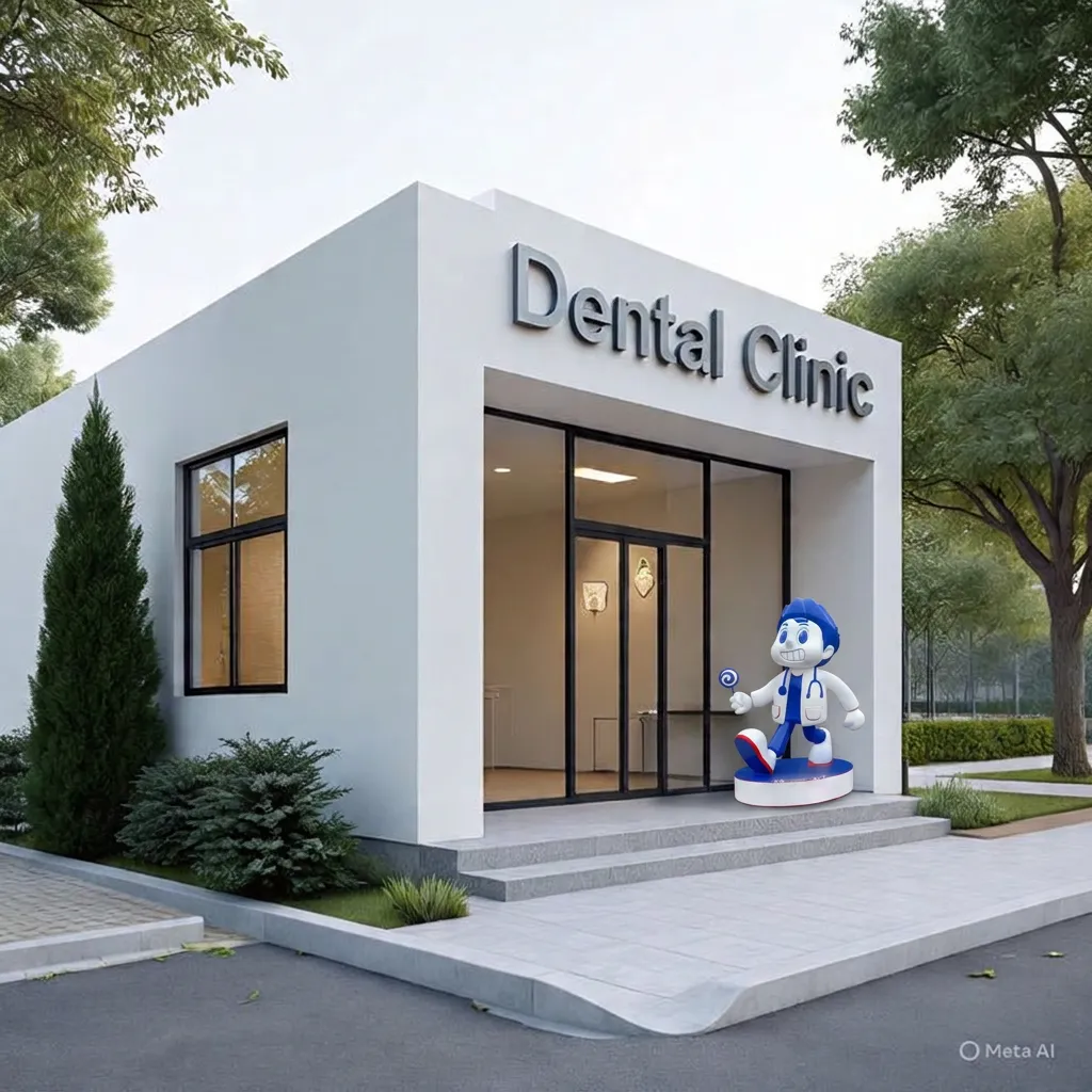 A custom-made smiling statue to embody the smiling service of the medical clinic, closer custom relatioship