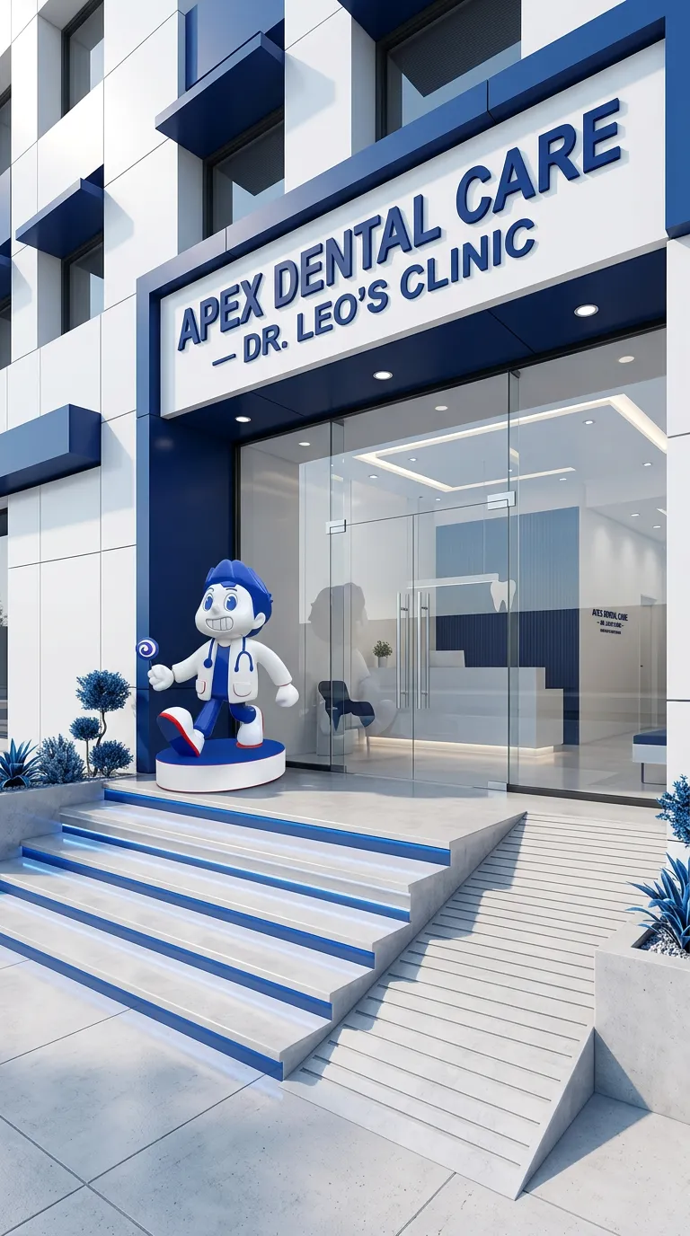 A custom-made smiling statue to embody the smiling service of the medical clinic, closer custom relatioship