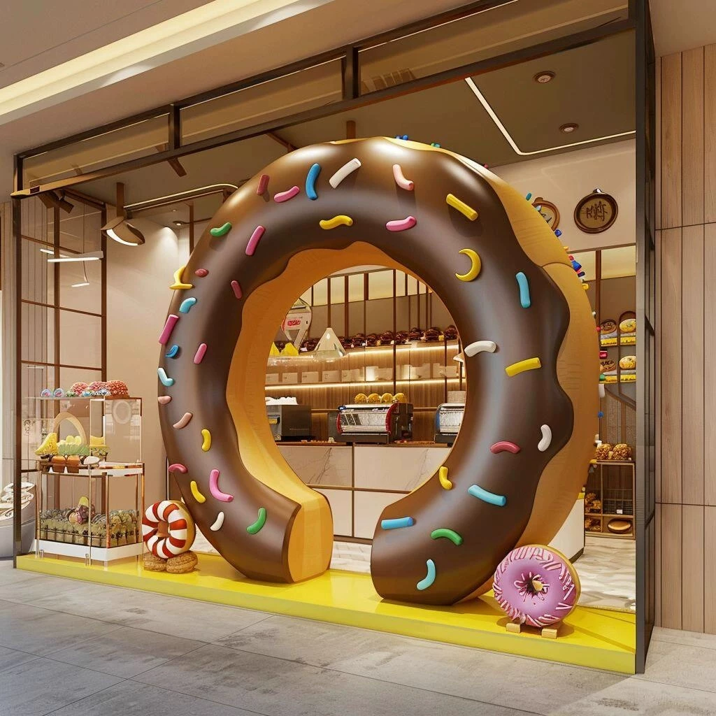 Custom 3D Giant Donut Sculpture for Retail Visual Merchandising & Shop Window Displays