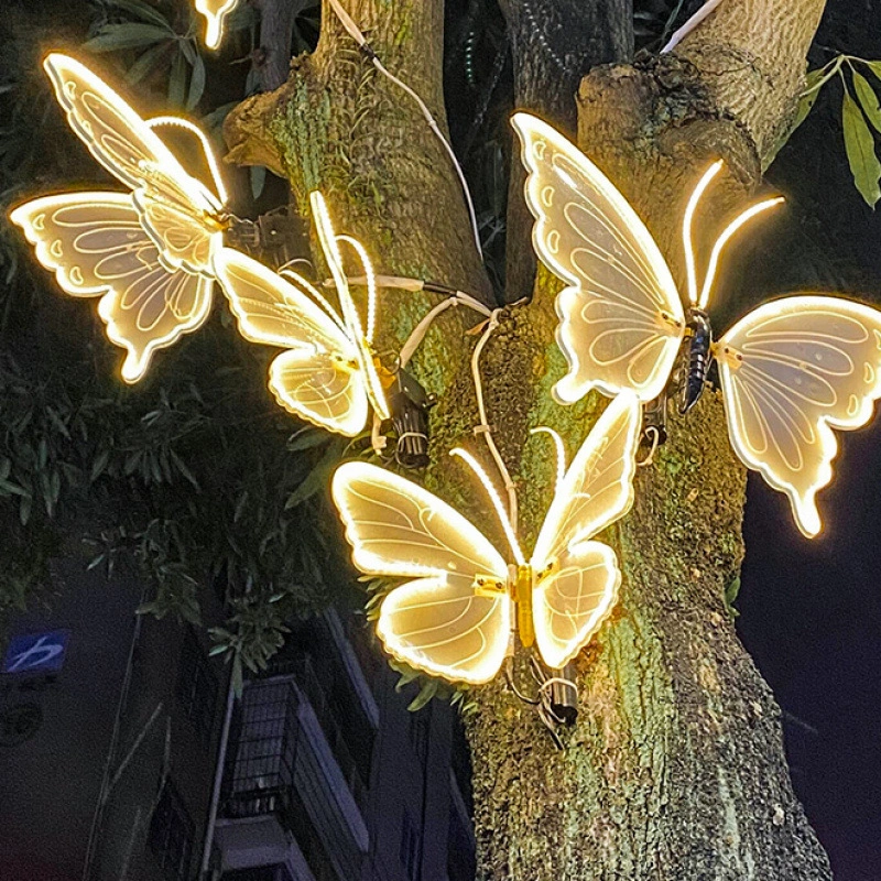 Butterfly Fairyland Theme Outdoor Led Tree Light Decor