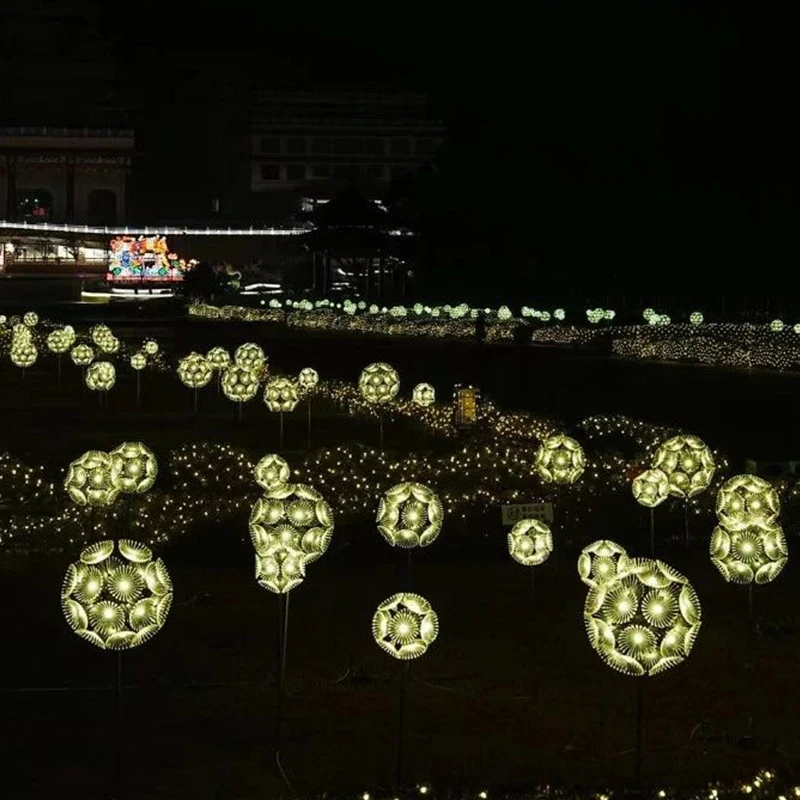 LED Simulation Dandelion Outdoor Fiber Optic RGB Landscape Lights 