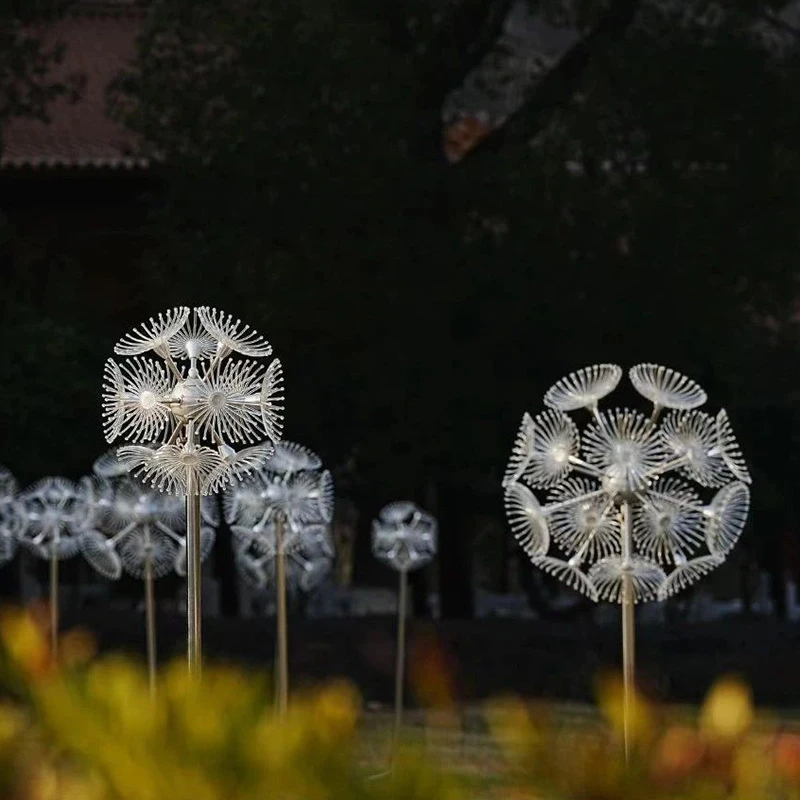 LED Simulation Dandelion Outdoor Fiber Optic RGB Landscape Lights 