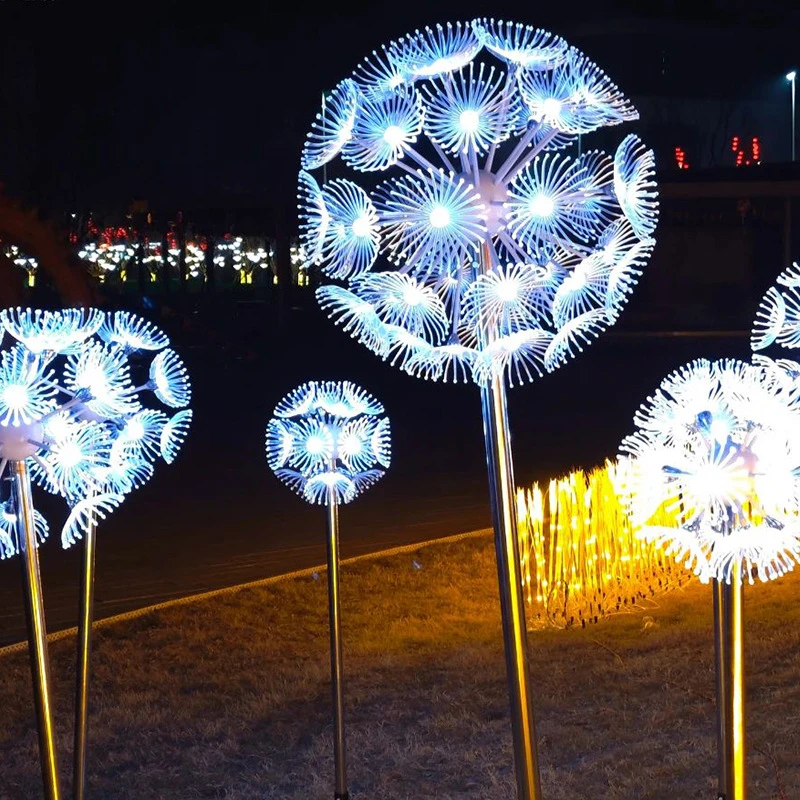 LED Simulation Dandelion Outdoor Fiber Optic RGB Landscape Lights 
