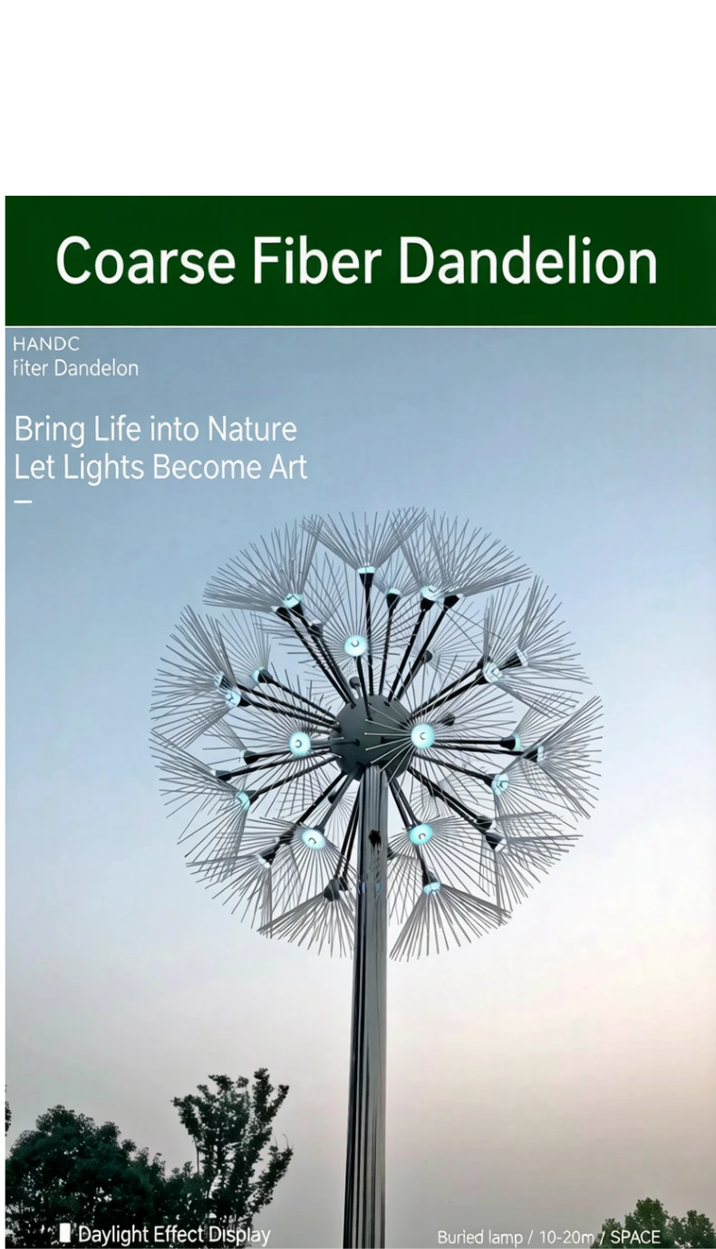 72 LED Simulation Dandelion Outdoor Fiber Optic RGB Landscape Lights  (11).webp