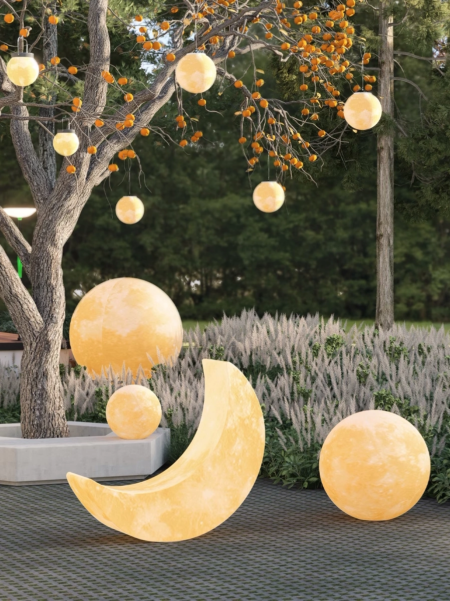 Solar & Plug-in Outdoor Moon Sphere Globe Light Decor