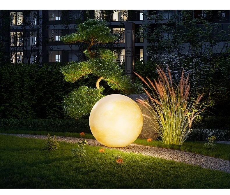 Solar & Plug-in Outdoor Moon Sphere Globe Light Decor