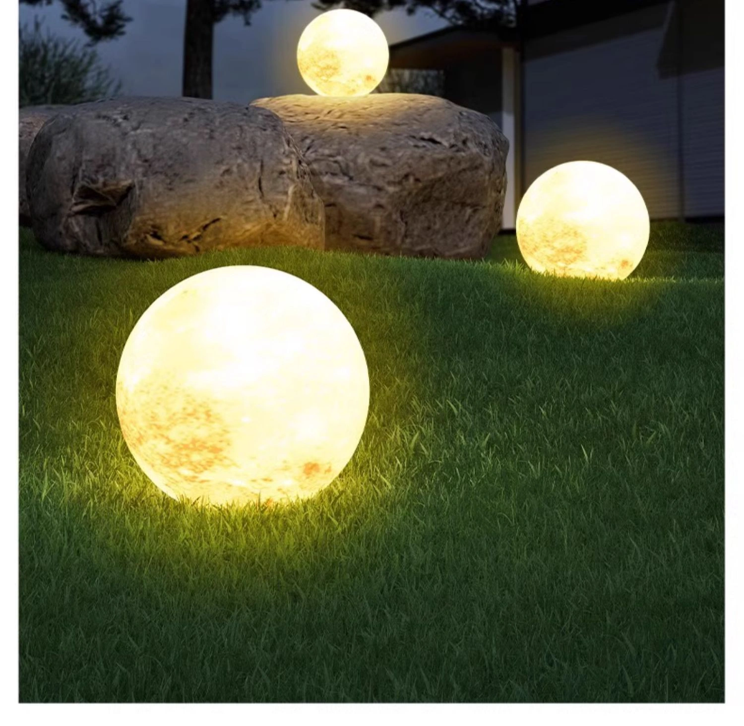 Solar & Plug-in Outdoor Moon Sphere Globe Light Decor