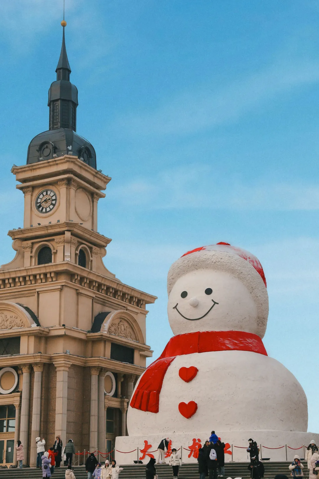 Giant Fiberglass Snowman Sculpture with Play Slide for Mall Decor
