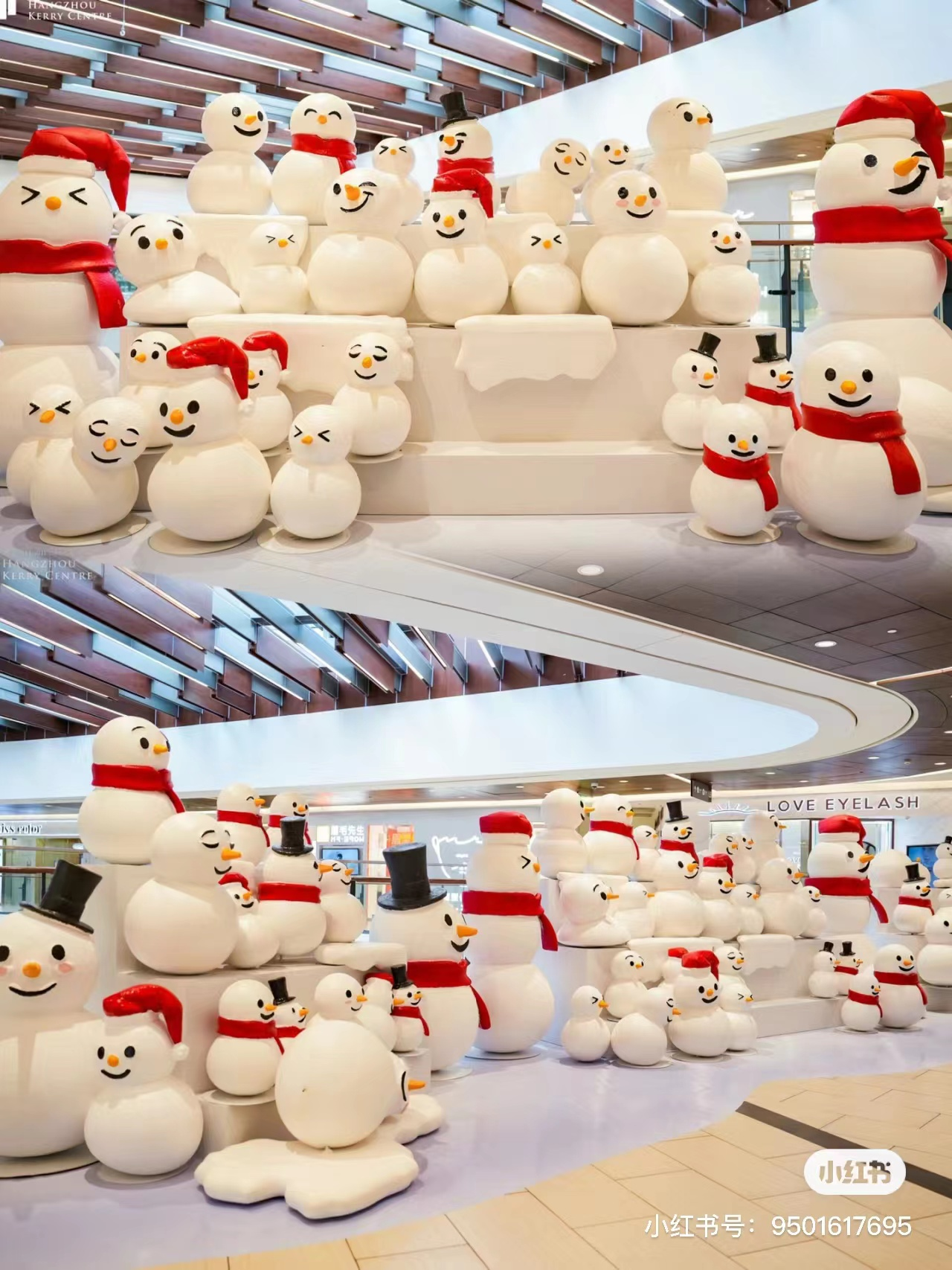Giant Fiberglass Snowman Sculpture with Play Slide for Mall Decor